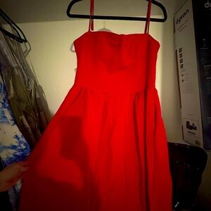 🆕 Super Flattering Corset/Boustier Red Midi Dress